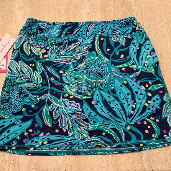 Lilly Pulitzer Maryana Skort In Low Tide Navy Catty Personality (M) - Picture 5 of 6